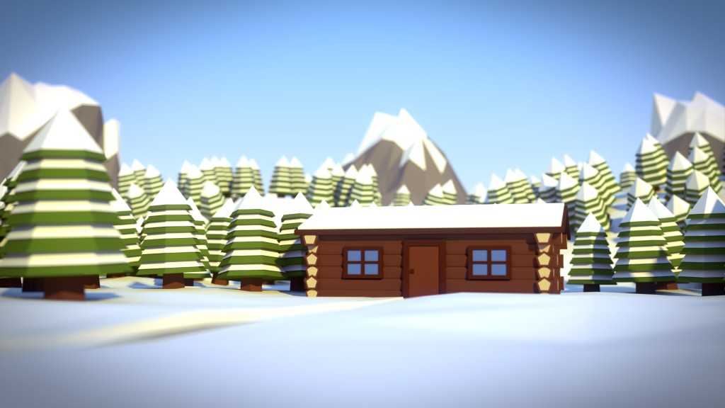 Low Poly Winter Scene with TIMELAPSE preview image 1